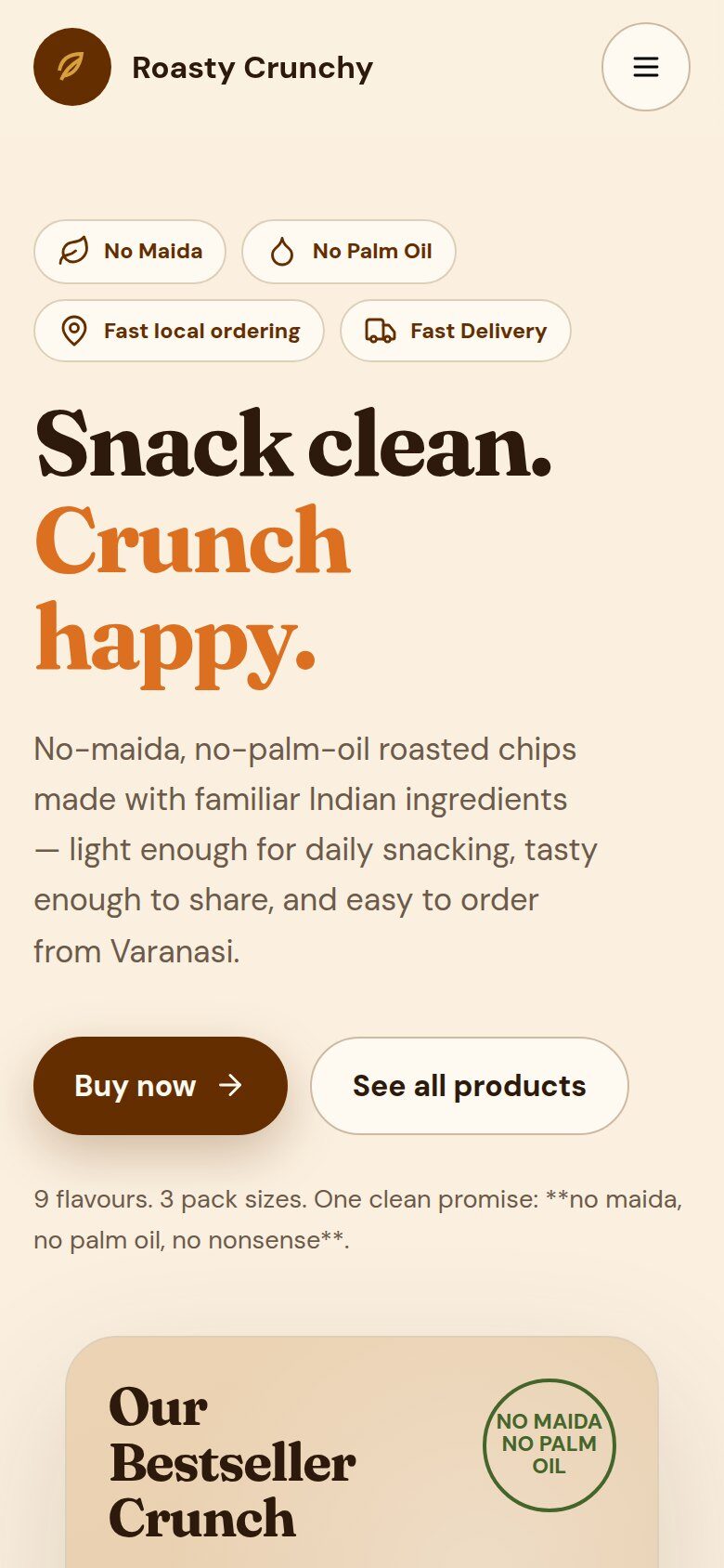 Mobile homepage view of the storefront